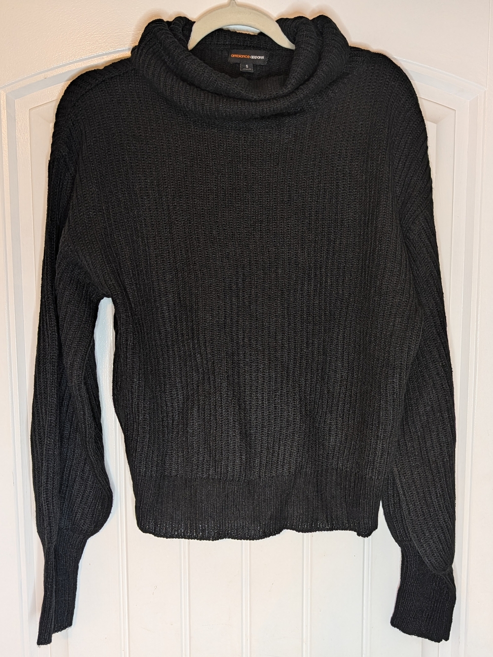 Ambiance Apparel Black Cowl Neck Sweater